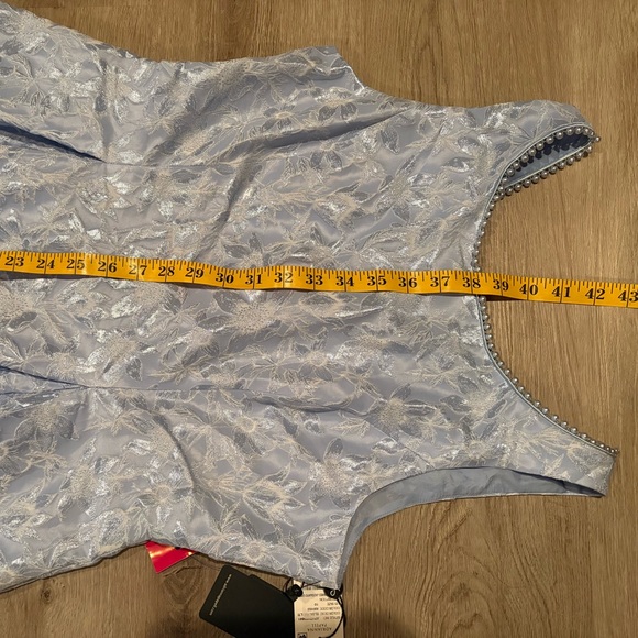 ADRIANNA PAPELL Pearl Trimmed Jacquard Dress - Picture 15 of 16